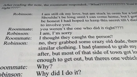 Full Message Exchange Between Charlie Kirk Suspect and Co-resident